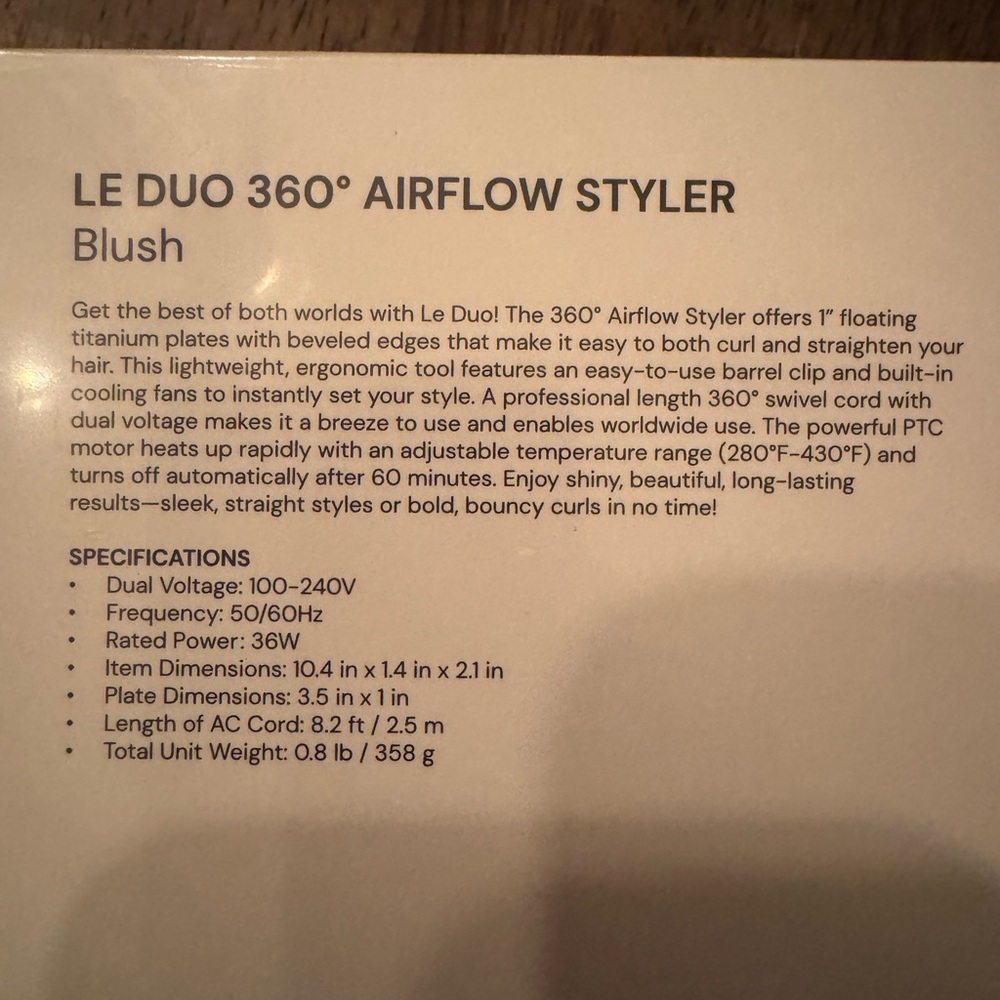 Lange Le Duo 360° Airflow Styler in Pink and White - Picture 4 of 6